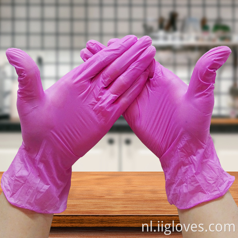 Factory Directe verkoop goedkope wegwerp schoonheid tattoo roze vinyl nitril gemengde handschoenen